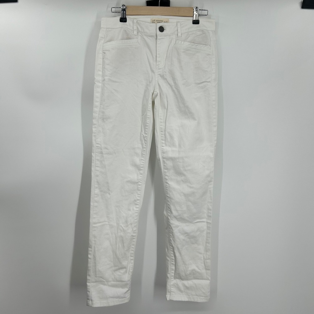J.Jill Slim Boyfriend Straight Leg‎ White Denim Jeans Mens Size 4 Stretch Cotton
